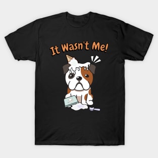 Funny bulldog got caught stealing ice cream T-Shirt